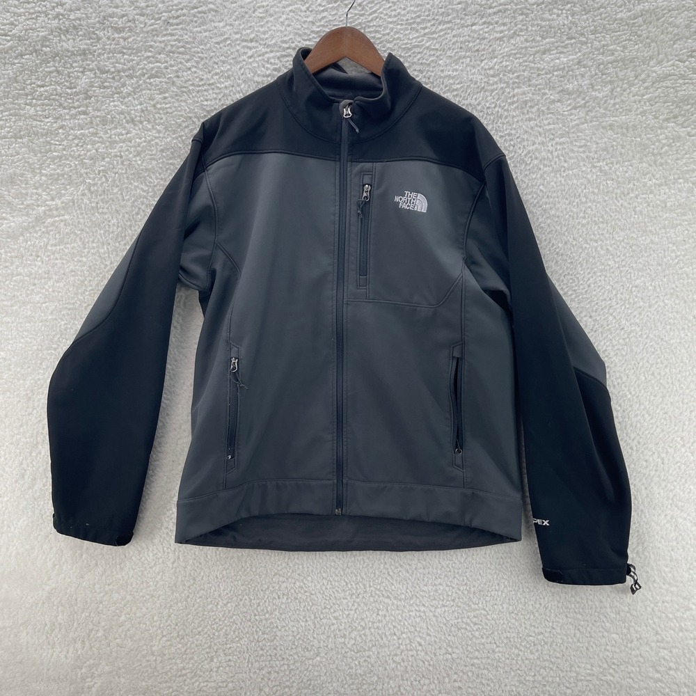 The North Face Jacket Mens L Gray Apex Softshell Full Zip Fleece Lined Outdoor